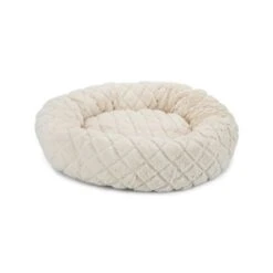Beeztees Levisa Plush Pet Bed, Beige, 43L X 43W X 13H Cm