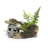 Blue Ribbon Skull Log With Plants Small -Pet Products Store blueribbonskulllogwithplantssmall 1