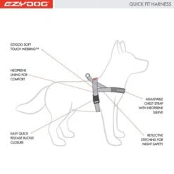 EzyDog Quick Fit Dog Harness, Black -Pet Products Store ezydogquickfitdogharness black 2