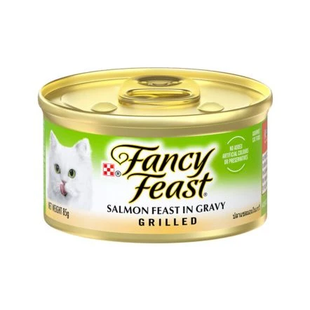 Fancy Feast Grilled Salmon Feast In Gravy Canned Cat Food - 85 G - Pack Of 24 3 Fancy Feast Grilled Salmon Feast In Gravy Canned Cat Food - 85 G - Pack Of 24
