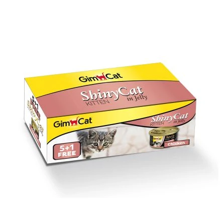 GimCat ShinyCat Kitten In Jelly Chicken - 70g - 5+1pc Free 3 GimCat ShinyCat Kitten In Jelly Chicken - 70g - 5+1pc Free