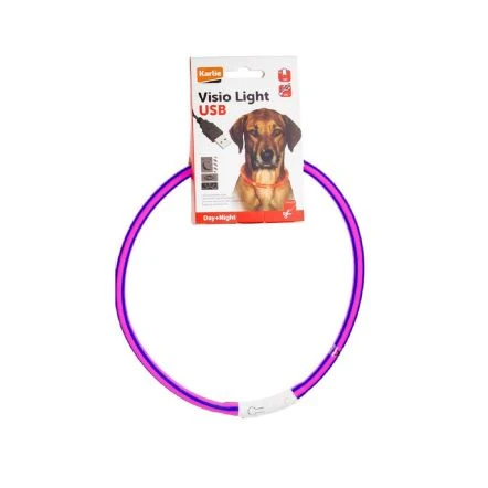 Karlie Visio Light LED Zebra Dog Collar - Violet/Pink 3 Karlie Visio Light LED Zebra Dog Collar - Violet/Pink
