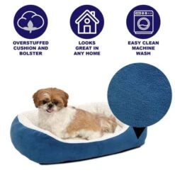 Midwest Cuddle Bed For Cats & Dogs, Blue 9 Midwest Cuddle Bed For Cats & Dogs, Blue -Pet Products Store midwestcuddlebedforcatsdogsblue 30.5lx23.5wx7.5hinch 2 1
