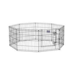Midwest Foldable Metal Exercise Pet Playpen - Black
