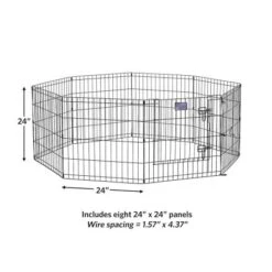 Midwest Foldable Metal Exercise Pet Playpen - Black -Pet Products Store midwestfoldablemetalexercisepetplaypen black 24wx24hinch 7