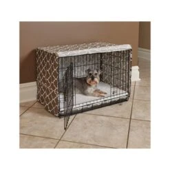 Midwest QuietTime Defender Crate Cover With Teflon, Brown -Pet Products Store midwestquiettimedefendercratecoverwithteflon brown 3