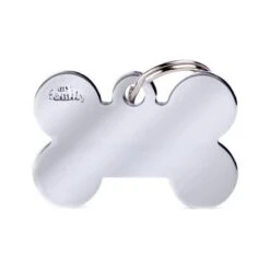 MyFamily Basic Collection Big Bone In Chrome Plated Brass Pet ID Tag