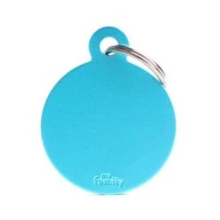 MyFamily Basic Collection Big Round In Aluminum Pet ID Tag -Pet Products Store myfamilybasiccollectionbigroundinaluminumpetidtag lightblue 1