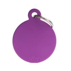 MyFamily Basic Collection Round In Aluminum Pet ID Tag - Small -Pet Products Store myfamilybasiccollectionbigroundinaluminumpetidtag purple 1 2