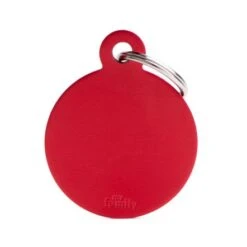 MyFamily Basic Collection Big Round Pet ID Tag -Pet Products Store myfamilybasiccollectionbigroundpetidtag red 1