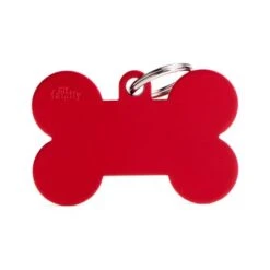 My Family Basic Collection Bone In Aluminum Pet ID Tag - XLarge -Pet Products Store myfamilybasiccollectionboneinaluminumpetidtag xlarge red 1