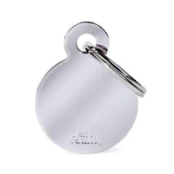 MyFamily Basic Collection Round In Aluminum Pet ID Tag - Small - Chrome