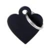MyFamily Basic Collection Small Heart In Aluminum Pet ID Tag -Pet Products Store myfamilybasiccollectionsmallheartinaluminumpetidtag black 1 1