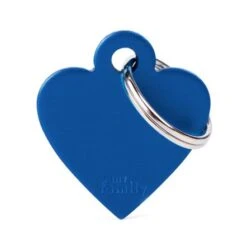 MyFamily Basic Collection Small Heart In Aluminum Pet ID Tag -Pet Products Store myfamilybasiccollectionsmallheartinaluminumpetidtag blue 1 1