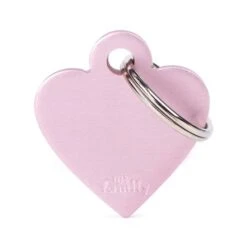 MyFamily Basic Collection Small Heart In Aluminum Pet ID Tag -Pet Products Store myfamilybasiccollectionsmallheartinaluminumpetidtag pink 1 1
