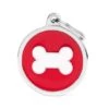 MyFamily Big Red Circle White Bone Pet ID Tag - Large -Pet Products Store myfamilybigredcirclewhitebonepetidtag large 1