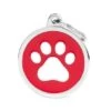 MyFamily Big Red Circle White Paw Pet ID Tag -Pet Products Store myfamilybigredcirclewhitepawpetidtag 1