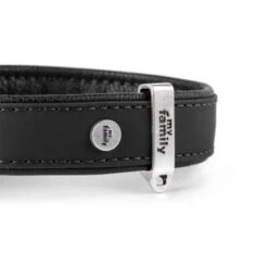 MyFamily Bilbao Dog Collar In Fine Crafted Leatherette - Black -Pet Products Store myfamilybilbaodogcollarinfinecraftedleatherette black small 3