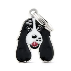 MyFamily Black And White English Cocker Dog ID Tag