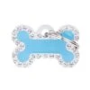 MyFamily Bone Strass ID Dog Tag - Light Blue - Small -Pet Products Store myfamilybonestrassiddogtag lightblue small 1