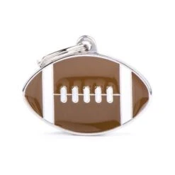 MyFamily Charms Big American Football Pet ID Tag - Brown