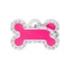 MyFamily Glam Fuchsia Bone Strass Pet ID Tag -Pet Products Store myfamilyglambonewithrhinestonespetidtag fuchsia