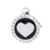 MyFamily Glam Heart With Rhinestones Pet ID Tag -Pet Products Store myfamilyglamheartwithrhinestonespetidtag black 1 1 1