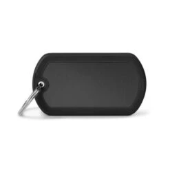 MyFamily Hushtag Collection Aluminium Black Big Military With Black Rubber Dog ID Tag
