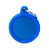 Myfamily Hushtag Collection Aluminum Circle With Rubber Pet ID Tag - Blue -Pet Products Store myfamilyhushtagcollectionaluminumcirclewithrubberpetidtag blue 1