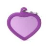 MyFamily Hushtag Purple Aluminum Heart With Rubber Pet ID Tag -Pet Products Store myfamilyhushtagpurplealuminumheartwithrubberpetidtag 1 1