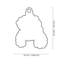 MyFamily Poodle Dog ID Tag - Grey -Pet Products Store myfamilypoodledogidtag grey 2