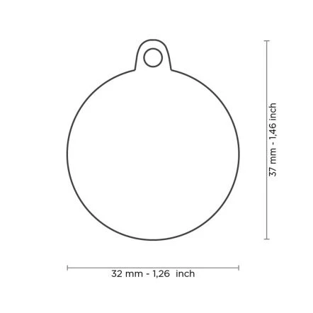 MyFamily Shine Big Circle Grey Glitter Black Bone Pet ID Tag 4 MyFamily Shine Big Circle Grey Glitter Black Bone Pet ID Tag - Image 2