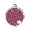 MyFamily Shine Circle Pink Glitter Pet ID Tag - Large -Pet Products Store myfamilyshinecirclepinkglitterpetidtag large 1