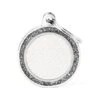 MyFamily Shine Circle Saint Tropez With Glitter Pet ID Tag - Medium - White -Pet Products Store myfamilyshinecirclesainttropezwithglitterpetidtag medium white 1