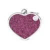 MyFamily Shine Pink Glitter Heart Pet ID Tag - Large -Pet Products Store myfamilyshinepinkglitterheartpetidtag large