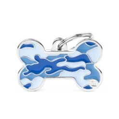 MyFamily Style Camouflage Blue Bone Pet ID Tag
