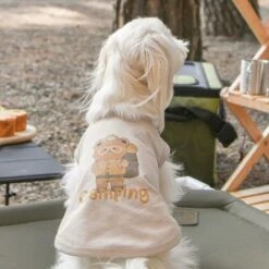 Olchi Camping Dog T-Shirt - Beige -Pet Products Store olchicampingdogt shirt beige small 3