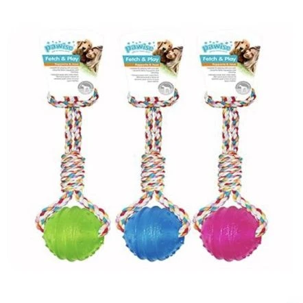 Pawise TPR 2 Balls W/rope Assorted Colors 4 Pawise TPR 2 Balls W/rope Assorted Colors - Image 2