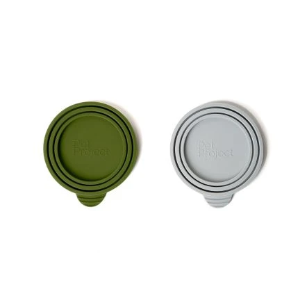 Pet Project Cover For Food Can - Cool Grey-Kombu Green - Pack Of 2 4 Pet Project Cover For Food Can - Cool Grey-Kombu Green - Pack Of 2 - Image 2