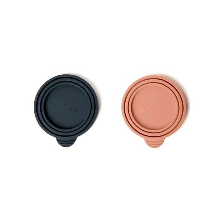 Pet Project Cover For Food Can - Solid Black-Nude Peach - Pack Of 2 4 Pet Project Cover For Food Can - Solid Black-Nude Peach - Pack Of 2 - Image 2