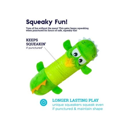 Petstages Stuffing Free Big Squeak Gator Dog Toy 5 Petstages Stuffing Free Big Squeak Gator Dog Toy - Image 3