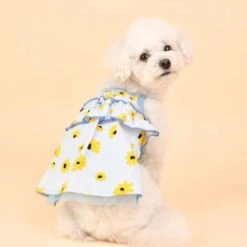 Puppia Arabis One-piece Pet Dress - Sky Blue -Pet Products Store puppiaarabisone piecepetdress skyblue small 3 1