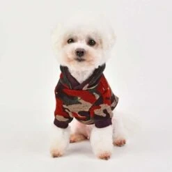 Puppia Colonel Dog Hooded T-shirts - Wine Camo -Pet Products Store puppiacoloneldoghoodedt shirts winecamo small 3 1