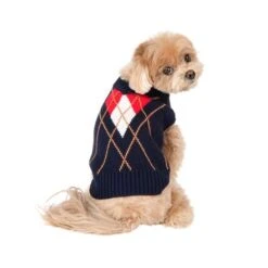 Puppia Corbin V-neck Dog Sweater - Navy -Pet Products Store puppiacorbinv neckdogsweater navy large 4