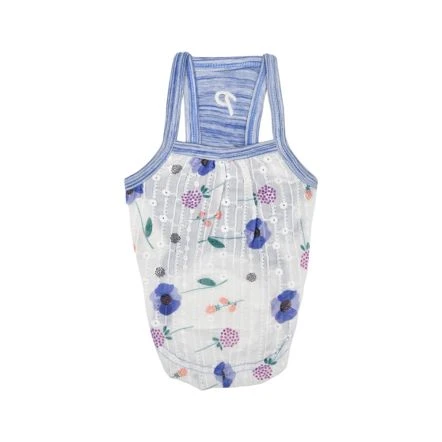 Puppia Florine Sleeveless Dog Tank Top - Blue 3 Puppia Florine Sleeveless Dog Tank Top - Blue
