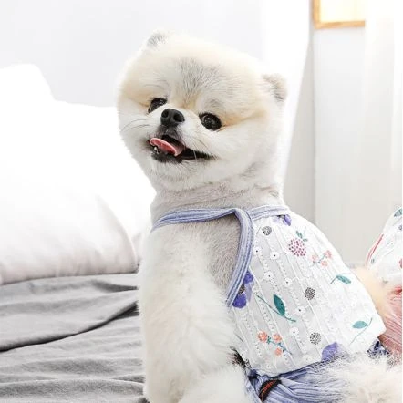 Puppia Florine Sleeveless Dog Tank Top - Blue 6 Puppia Florine Sleeveless Dog Tank Top - Blue - Image 4