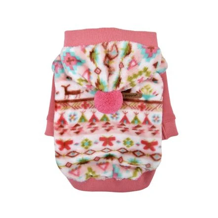 Puppia Jovie Dog Sweater With Hoodie - Pink 4 Puppia Jovie Dog Sweater With Hoodie - Pink - Image 2