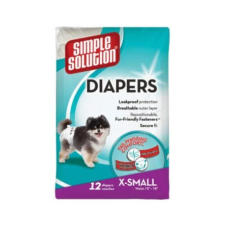 Simple Solution Disposable Dog Diapers, 12 Pcs 3 Simple Solution Disposable Dog Diapers, 12 Pcs