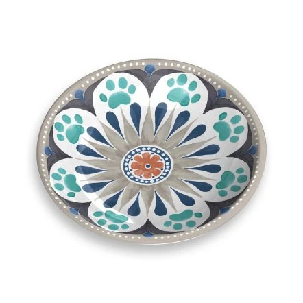 Tarhong Carmel Medallion Saucer, Grey, 5.2" X 5.2" X 1.1" 3 Tarhong Carmel Medallion Saucer, Grey, 5.2" X 5.2" X 1.1"