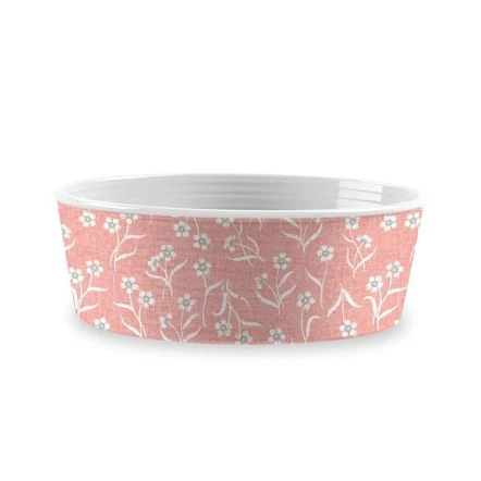 Tarhong Flower Fields Single Wall Pet Bowl, Blush, Medium, 6.7" X 6.7" X 2.3" 3 Tarhong Flower Fields Single Wall Pet Bowl, Blush, Medium, 6.7" X 6.7" X 2.3"